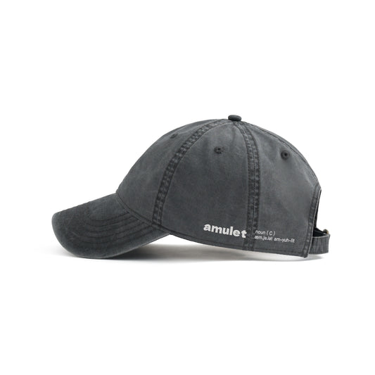 AMULET LOGO WASHED CAP / BLACK
