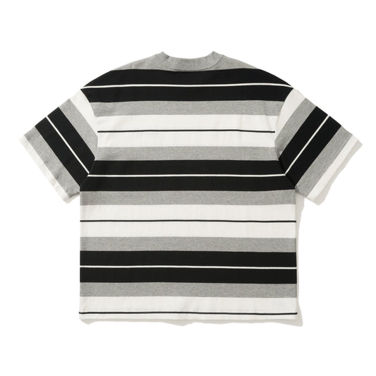 AMULET LOGO STRIPE TEE/ BLCK & GREY
