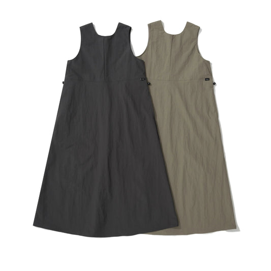 AMULET TECH DRESS WITH STRING BEIGE