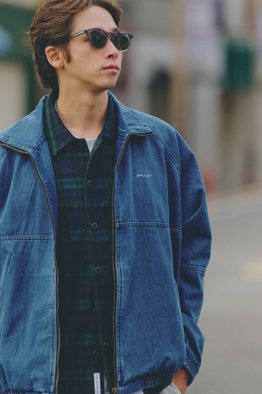 AMULEL TRAINING JACKET WASHED DENIM