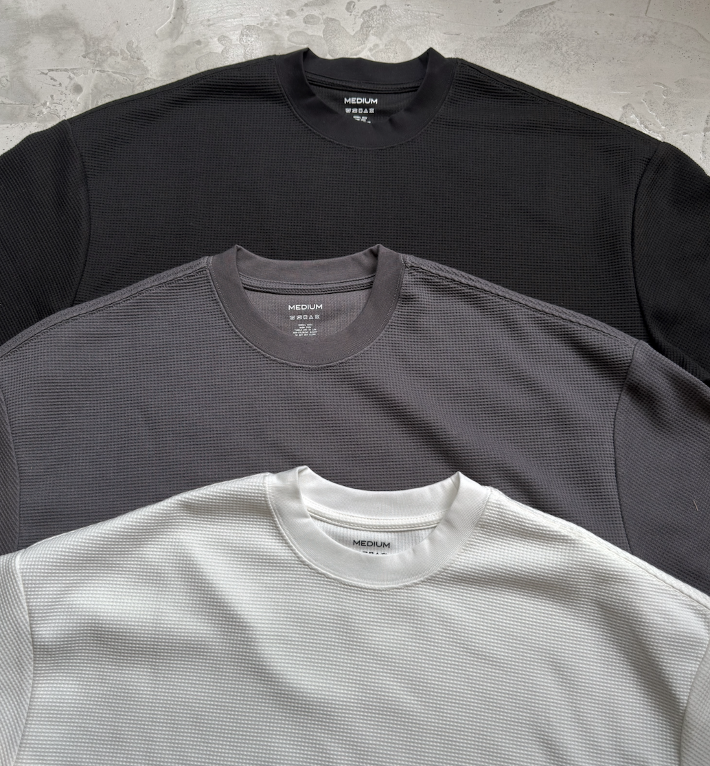 AMULET WAFFLE TEE CHARCOAL
