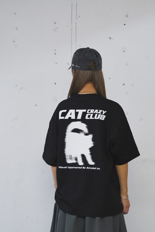 AMULET CRAZY CAT CLUB TEE BLACK