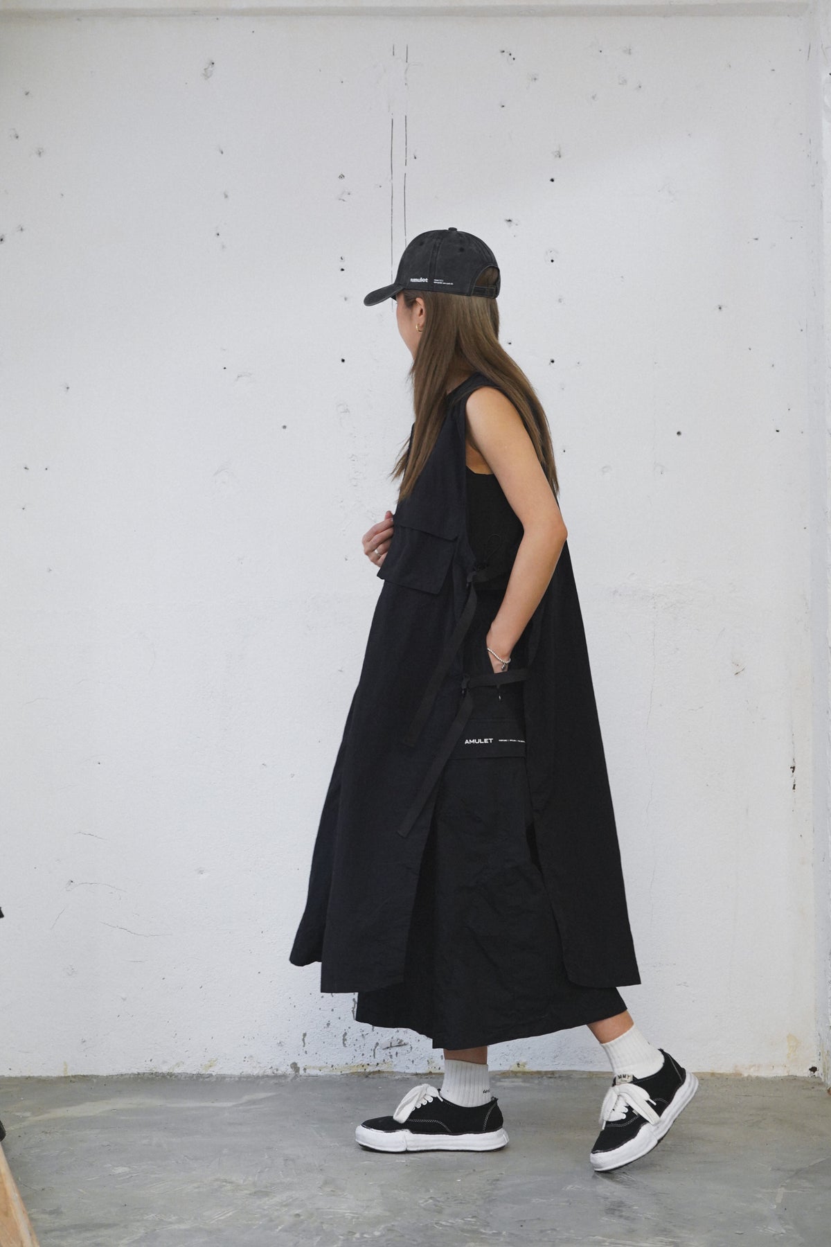 AMULET WORKER POCKET DRESS BLACK