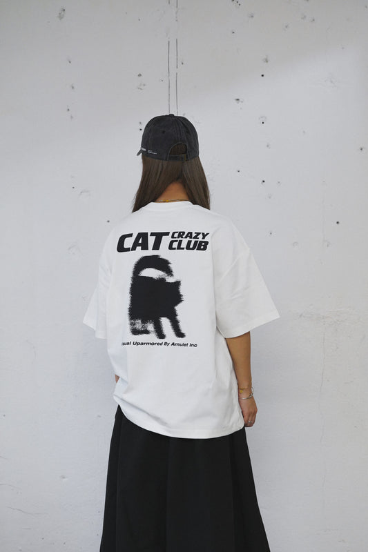 AMULET CRAZY CAT CLUB TEE WHITE
