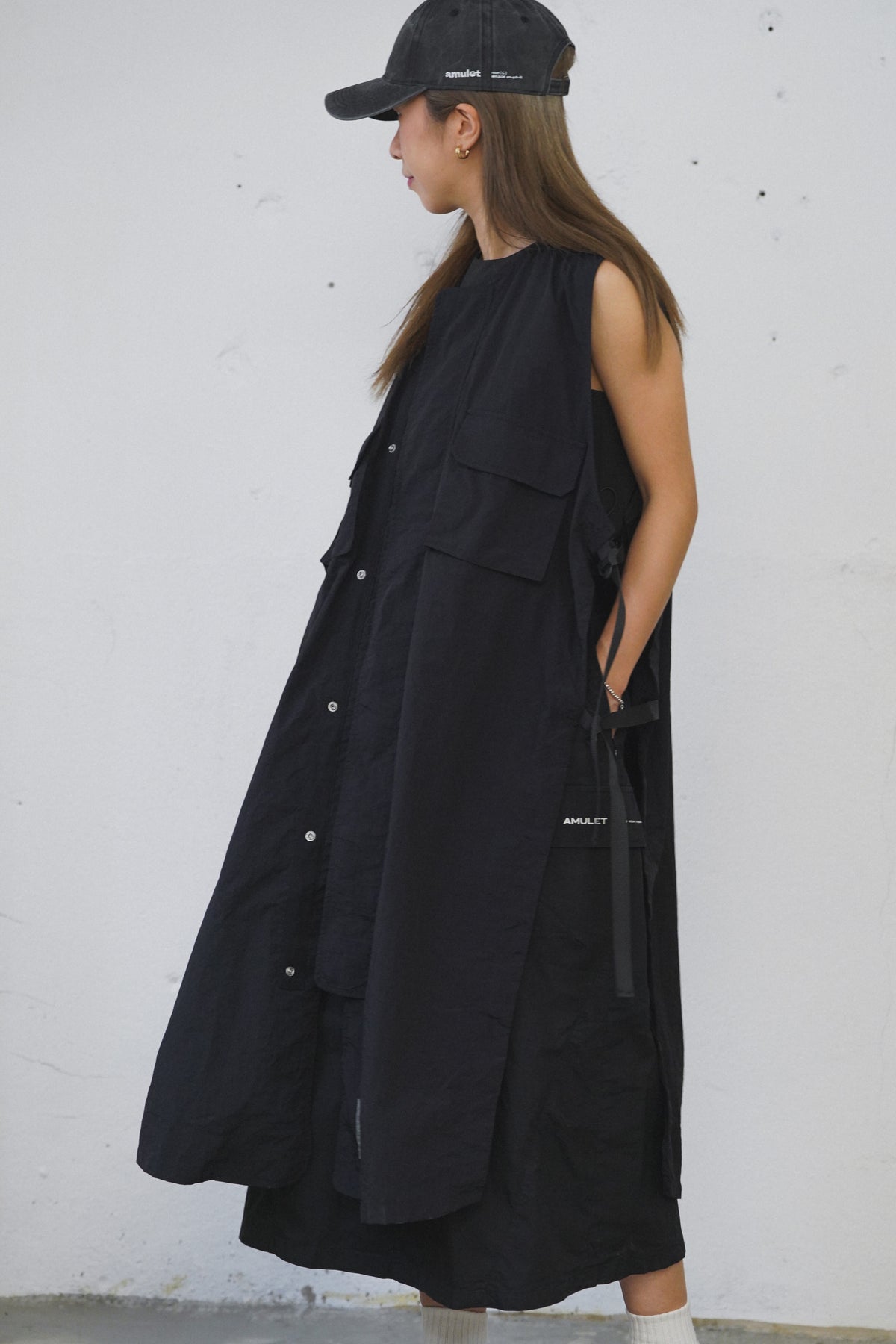 AMULET WORKER POCKET DRESS BEIGE