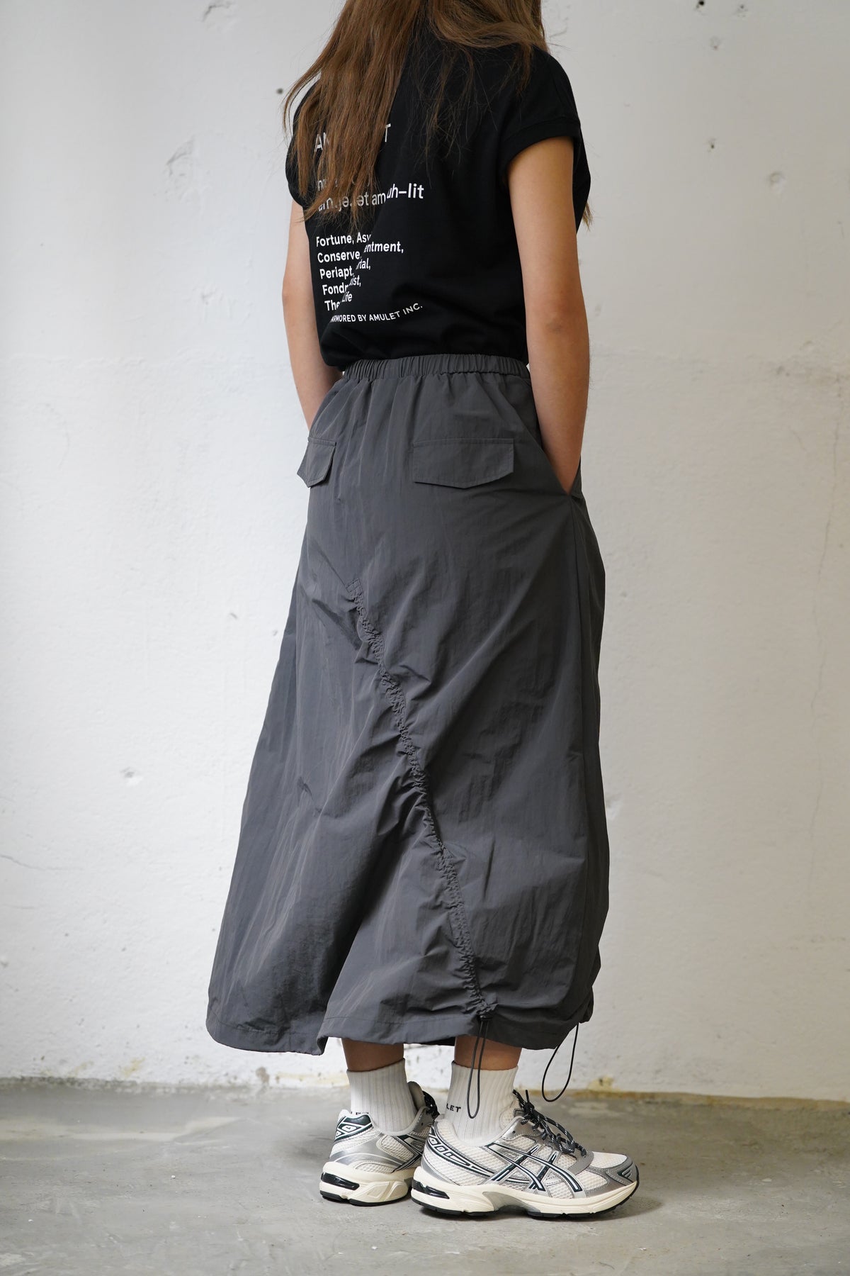 AMULET SLASH SKIRT GREY