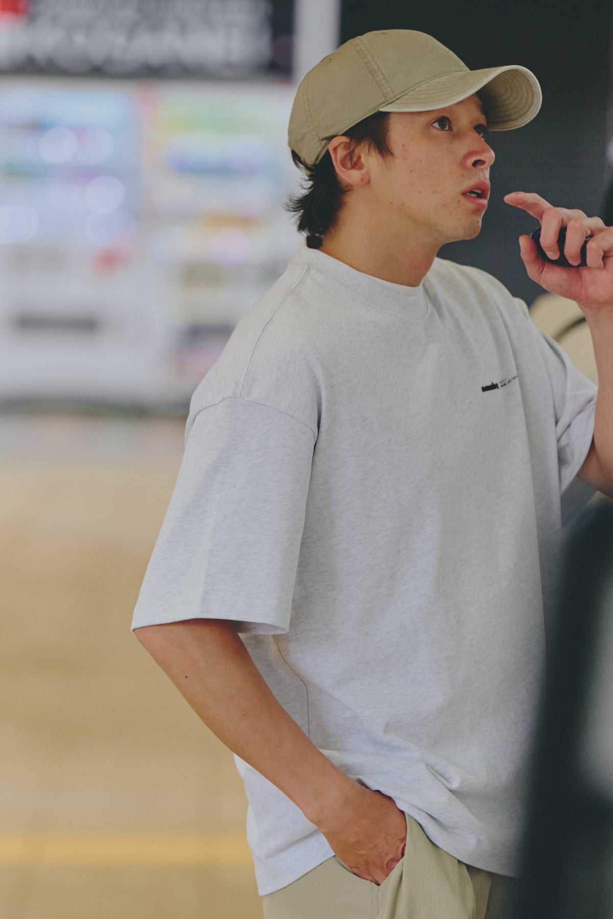 AMULET LOGO WASHED CAP / BEIGE