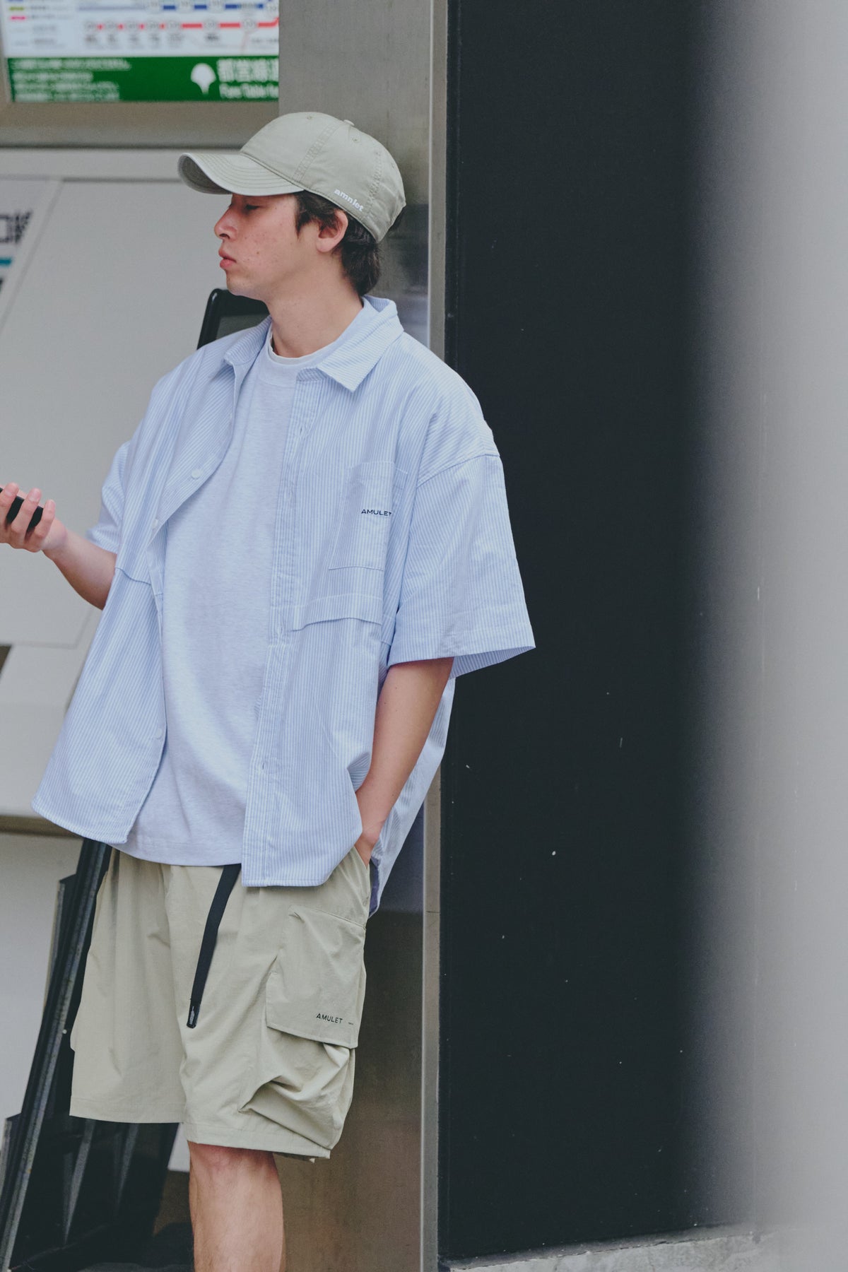 AMULET LOGO WASHED CAP / BEIGE