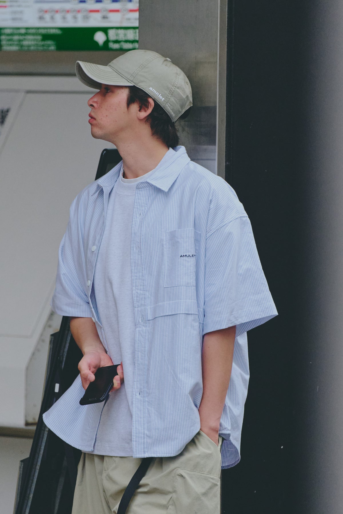 AMULET LOGO WASHED CAP / BEIGE