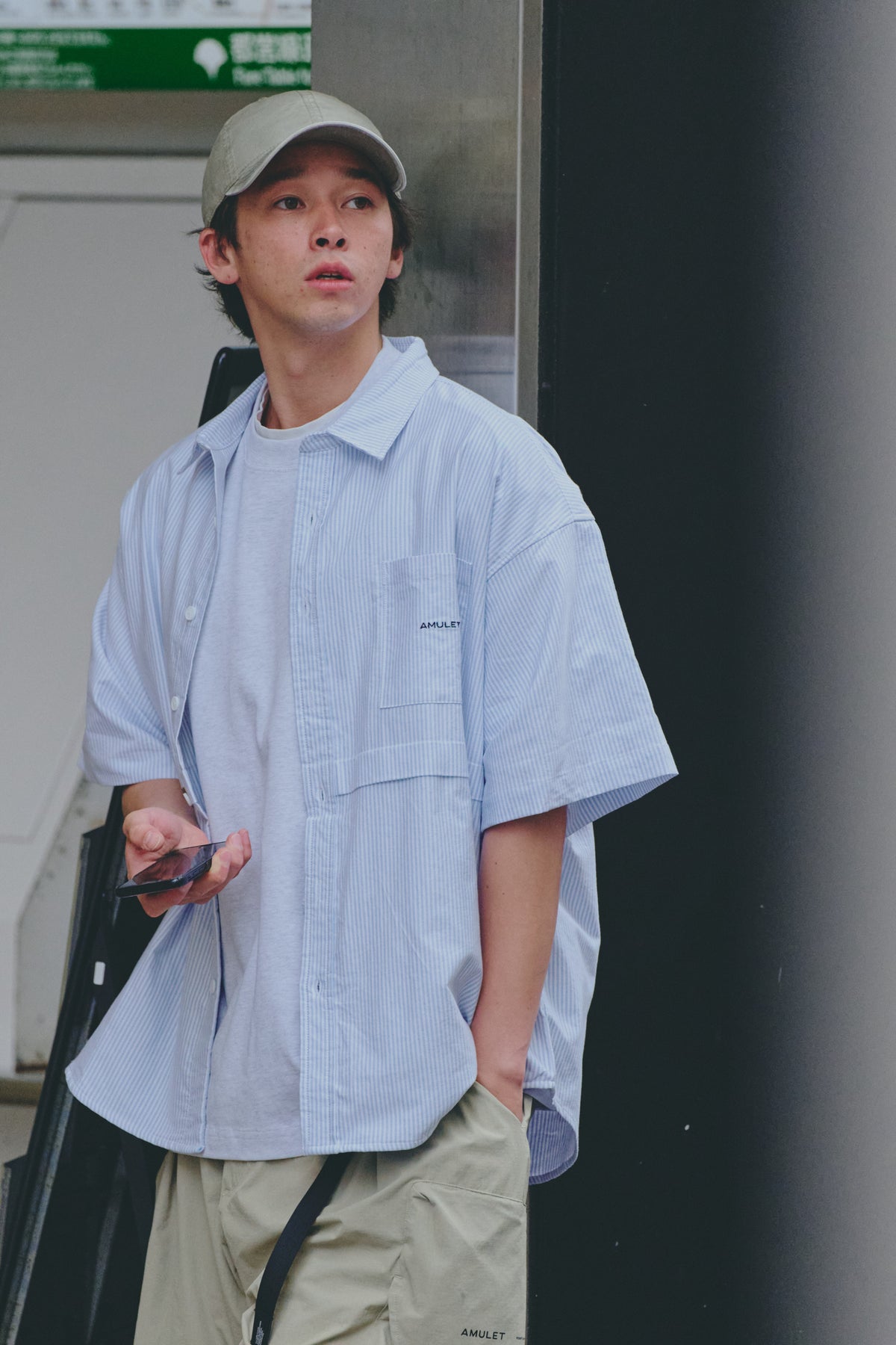 AMULET LOGO WASHED CAP / BEIGE