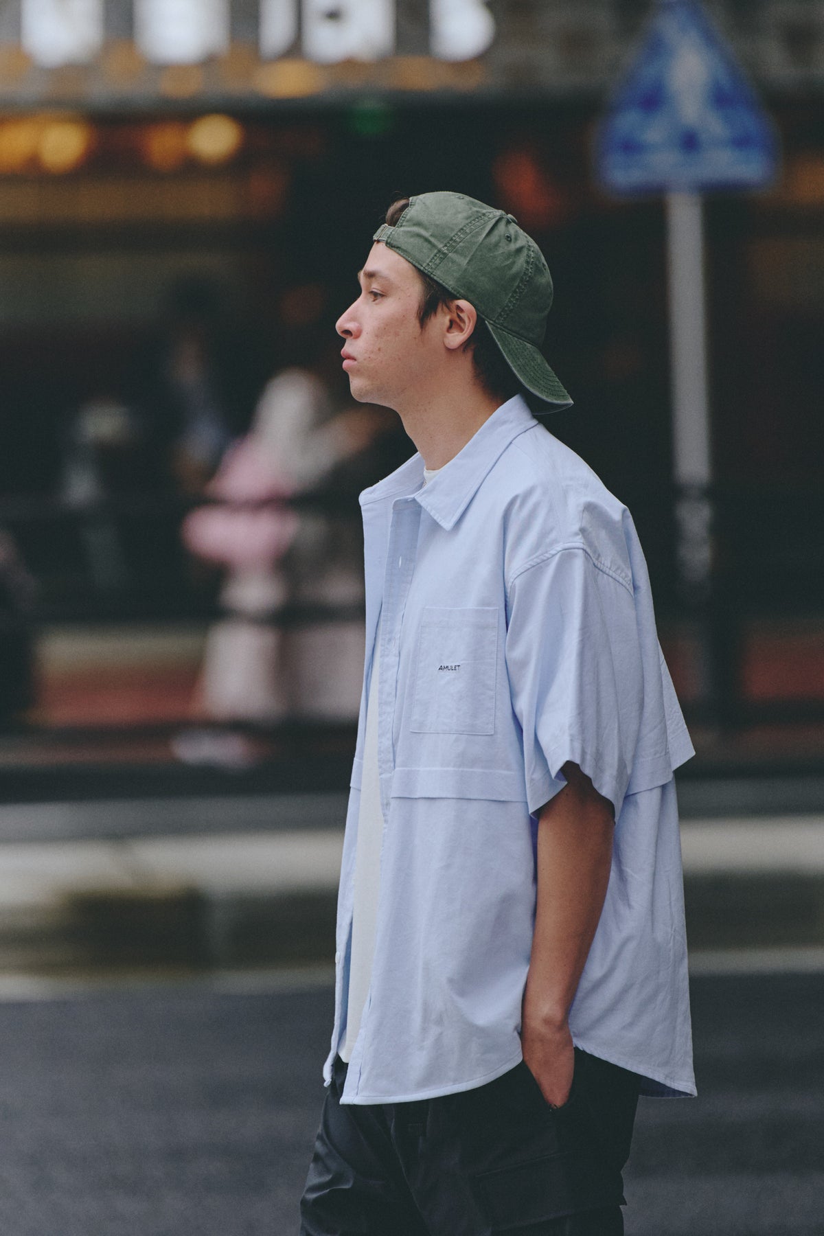 AMULET LOGO WASHED CAP / DENIM