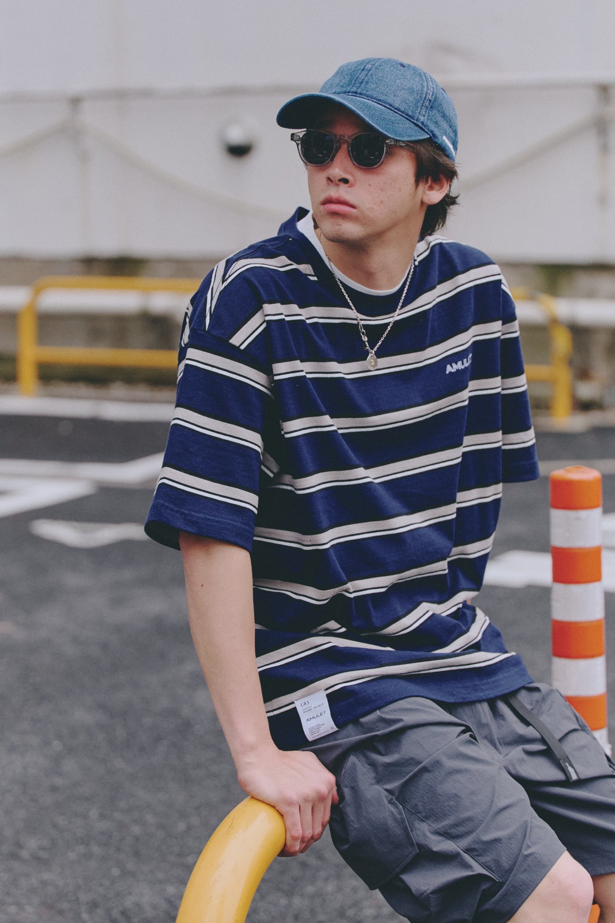 AMULET LOGO WASHED CAP / DENIM