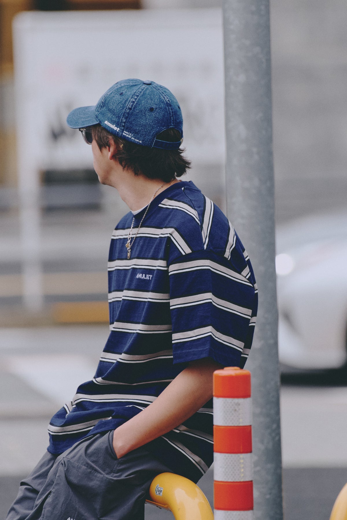 AMULET LOGO WASHED CAP / DENIM