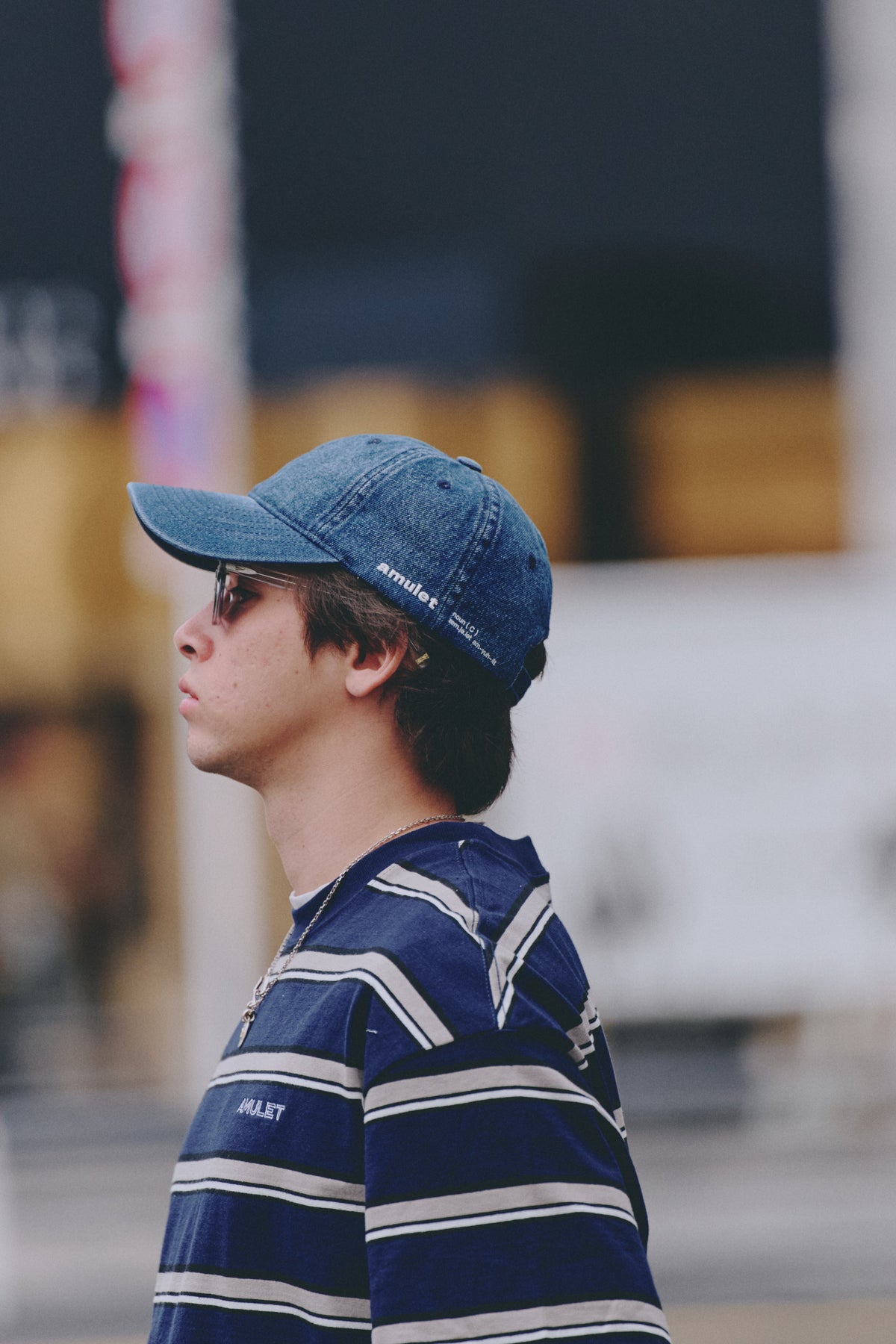 AMULET LOGO WASHED CAP / DENIM