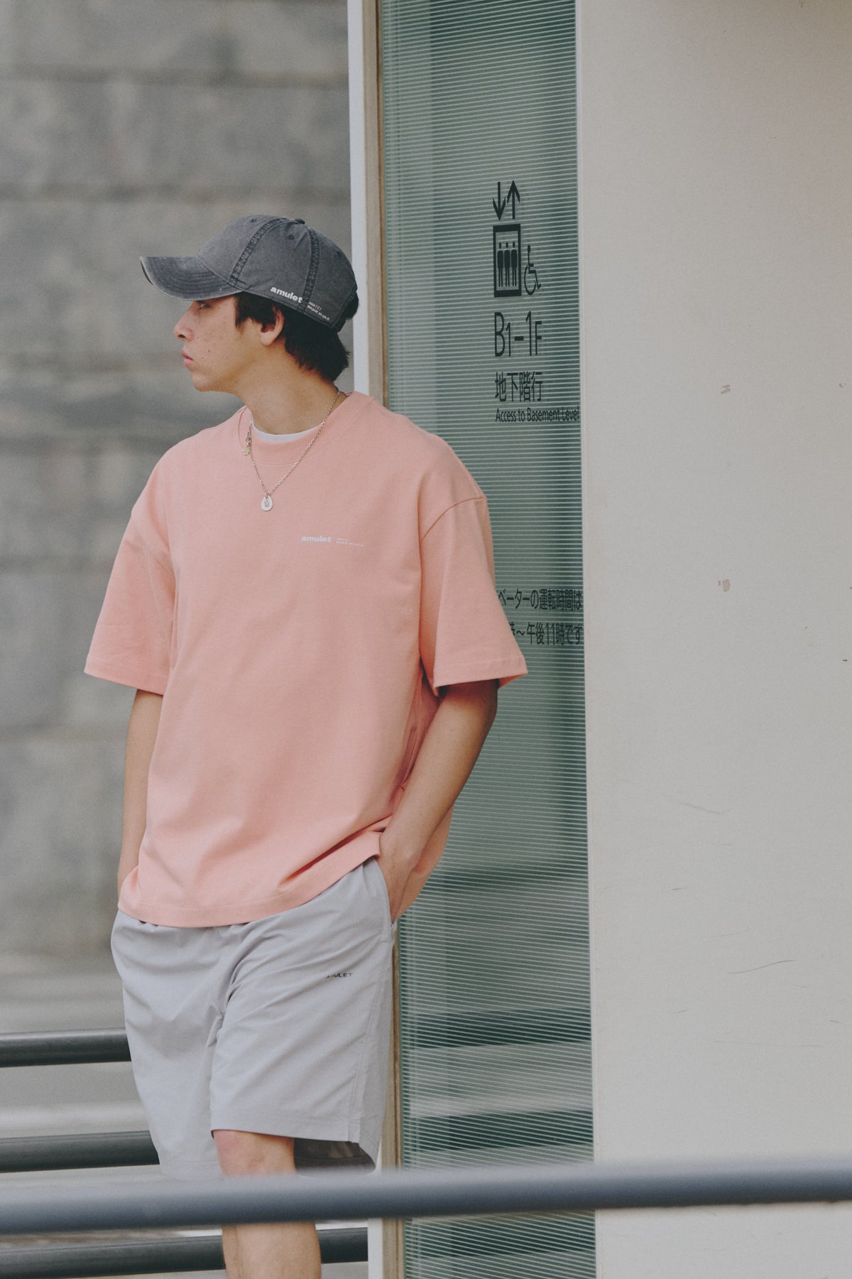 AMULET LOGO WASHED CAP / BEIGE