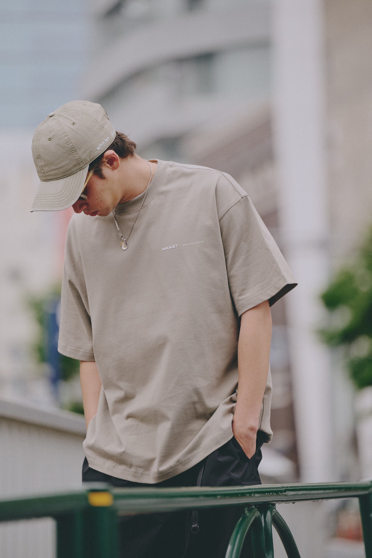 AMULET LOGO WASHED CAP / BEIGE