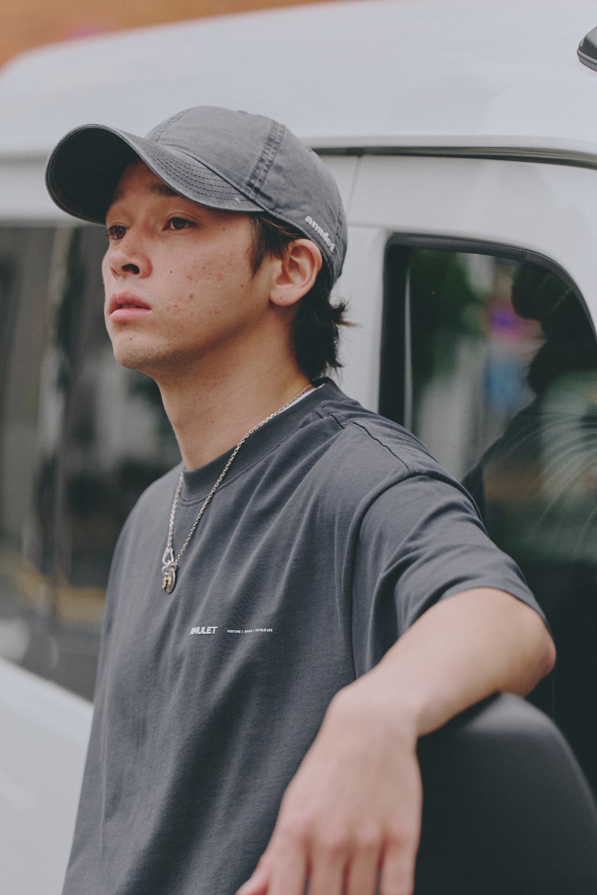 AMULET LOGO WASHED CAP / BEIGE