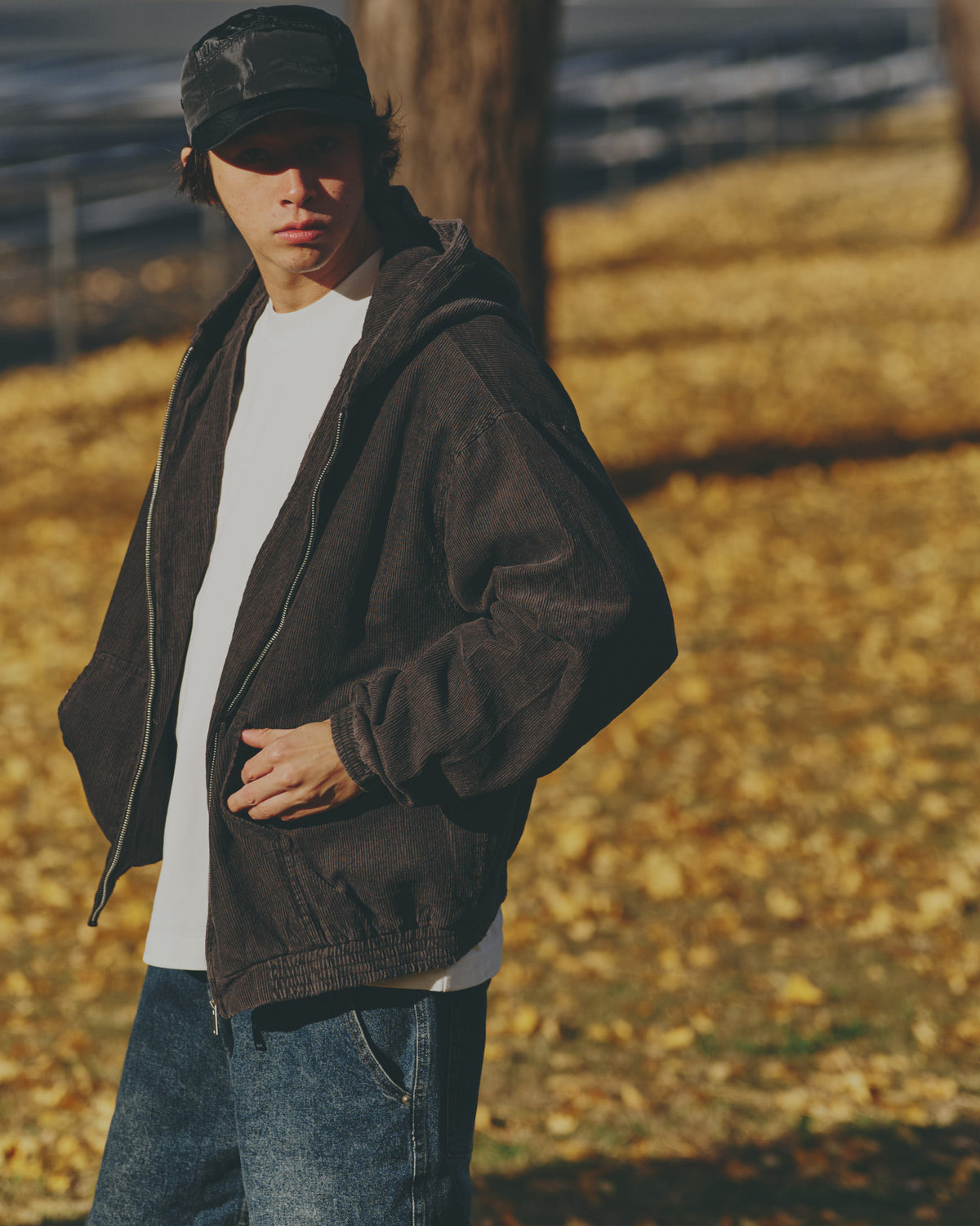 AMULEL ZIP UP JACKET WASHED CORDUROY