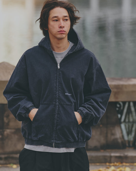 AMULEL ZIP UP JACKET WASHED GREY