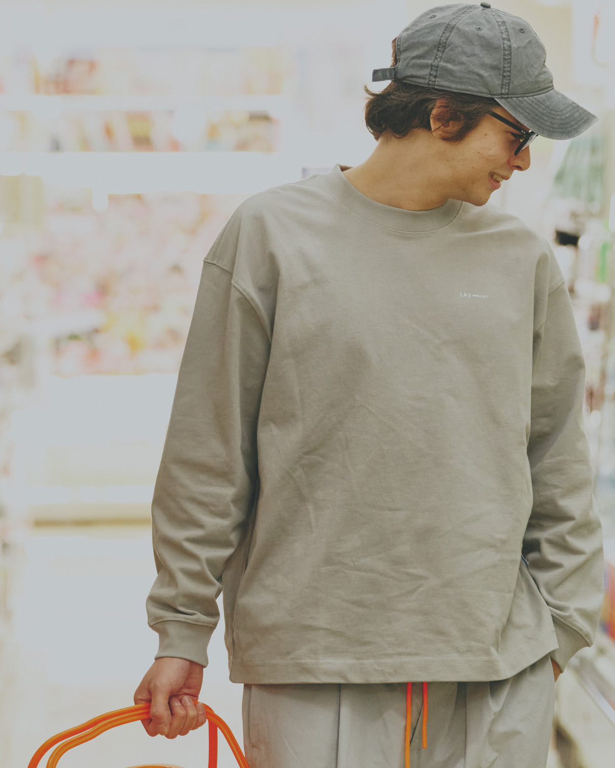 AMULET BASIC TEE LS / LT GREY
