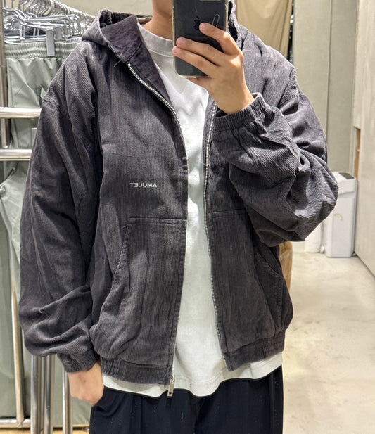 AMULEL ZIP UP JACKET WASHED DARK DENIM