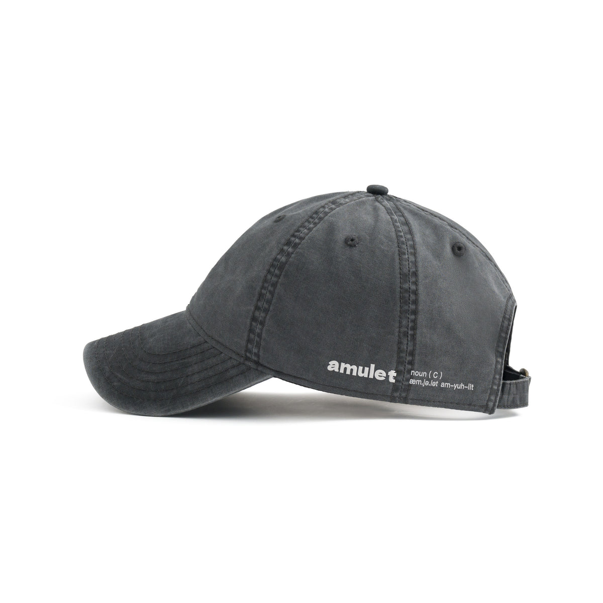 AMULET LOGO WASHED CAP / BLACK