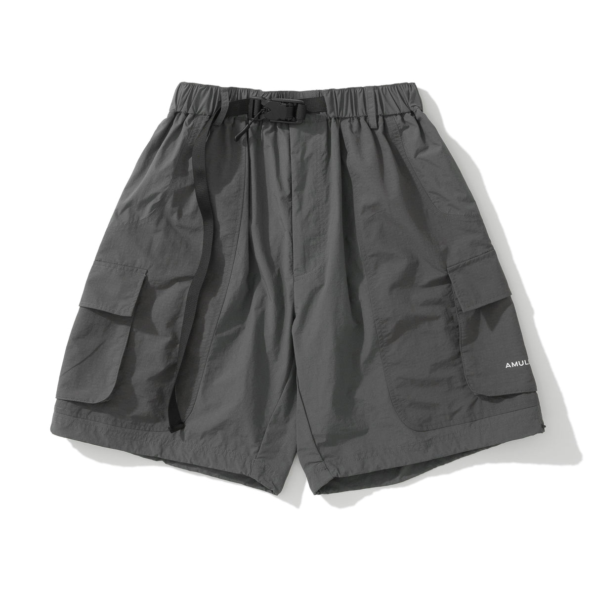 AMULET PATCHWORK POCKETS SHORTS BLACK