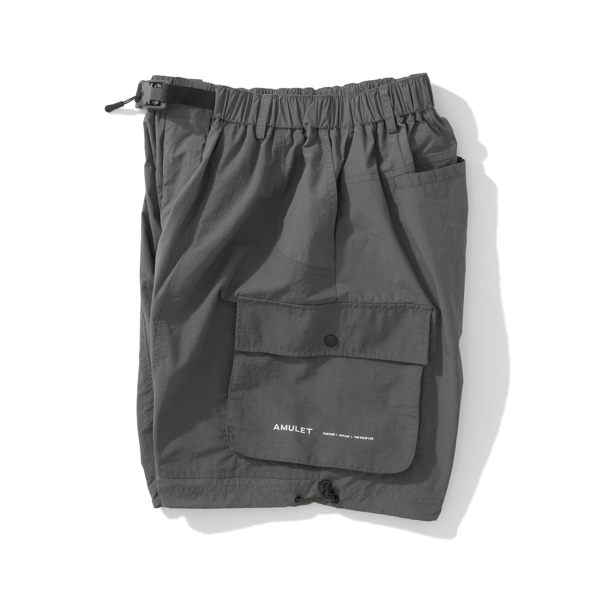 AMULET PATCHWORK POCKETS SHORTS BLACK