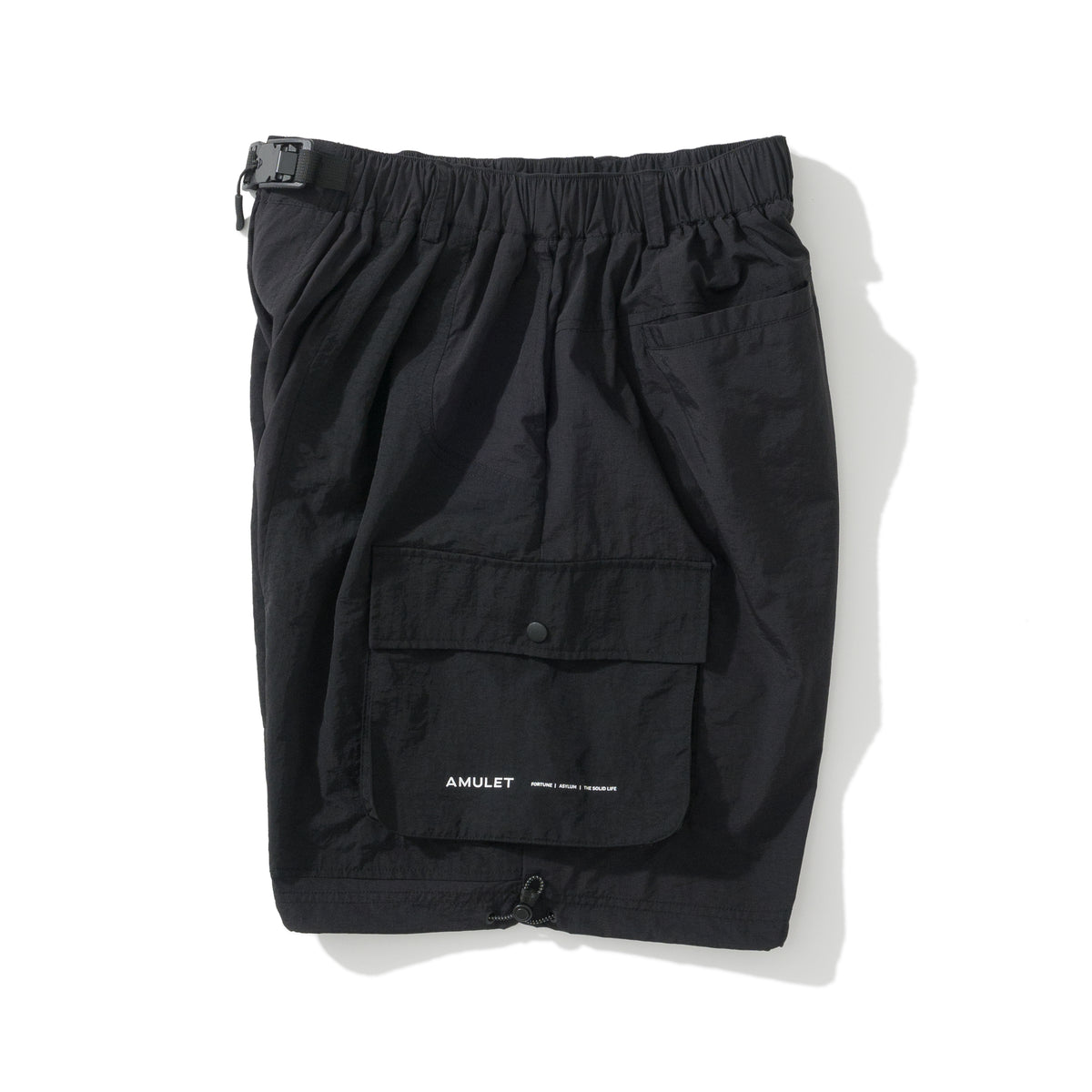 AMULET PATCHWORK POCKETS SHORTS BLACK