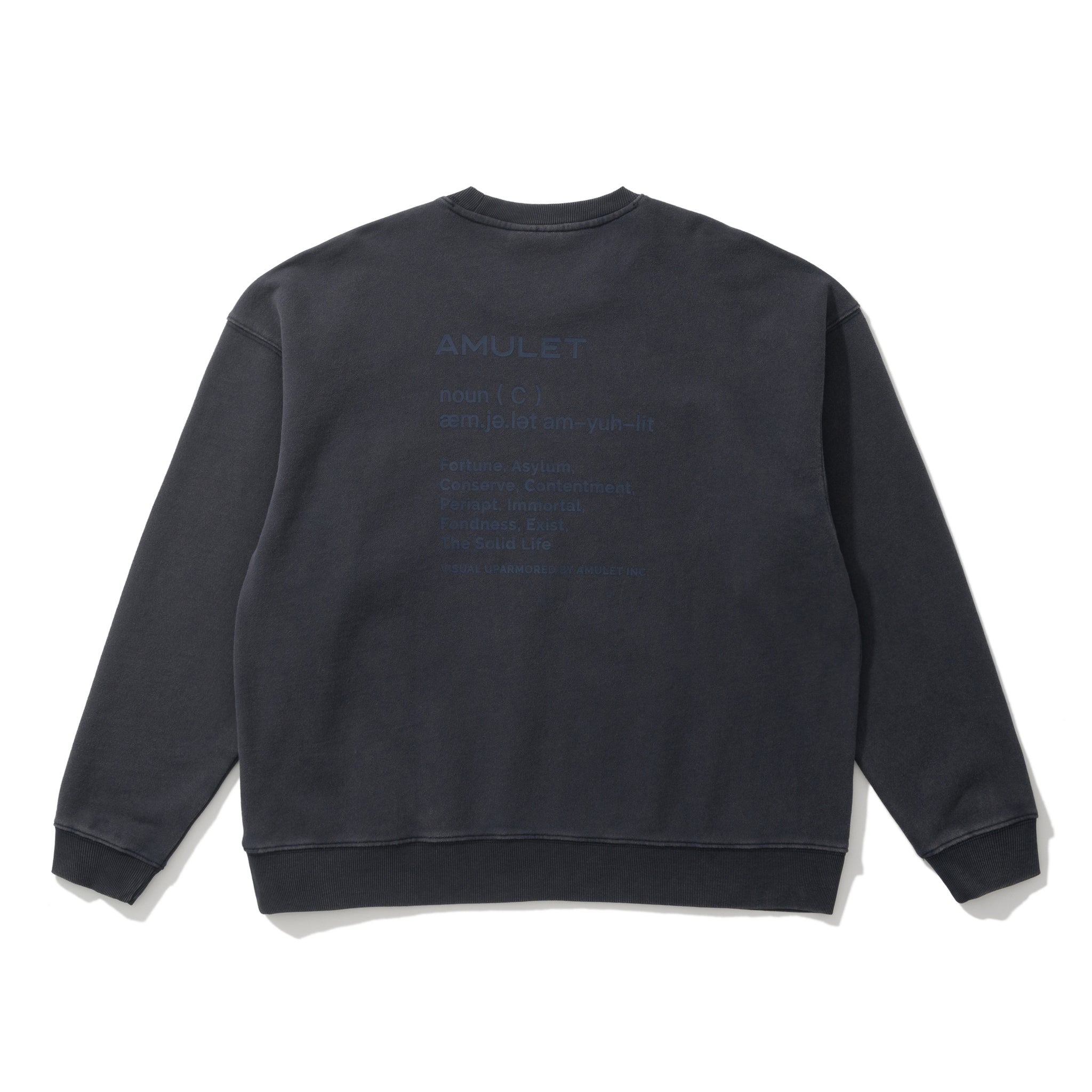 AMULET HEAVY WASHED CREWNECK NAVY