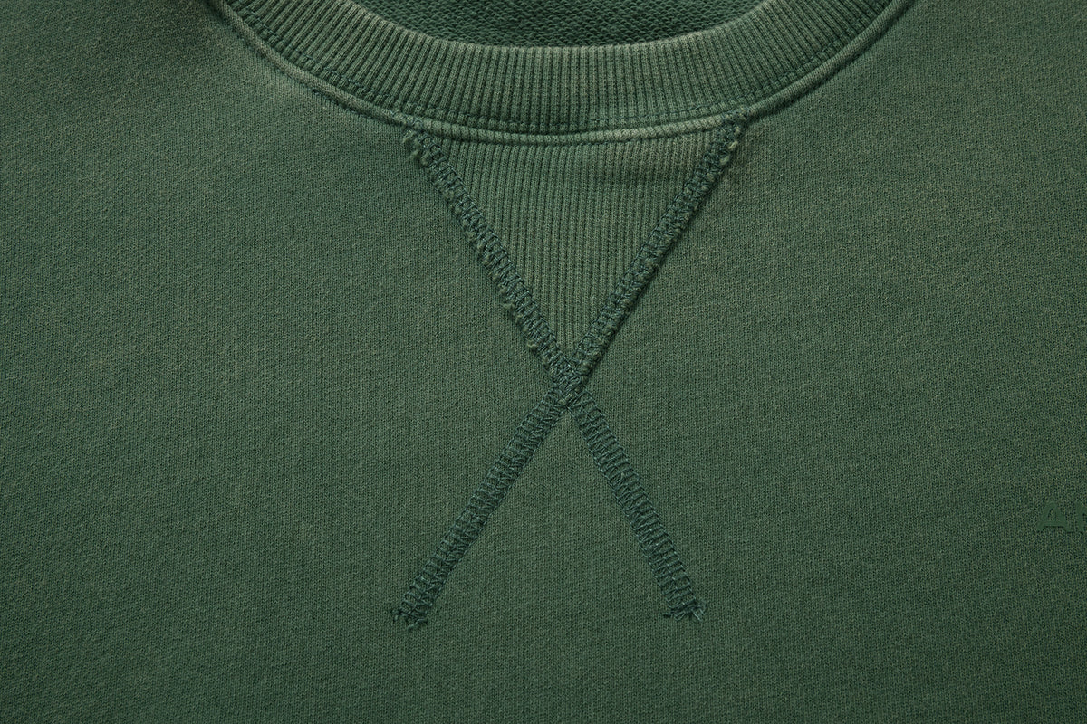 AMULET HEAVY WASHED CREWNECK OLIVE