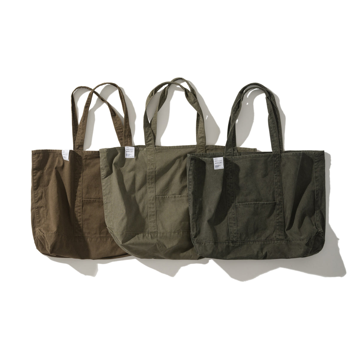 AMULET WASHED TOTE BAG / BROWN