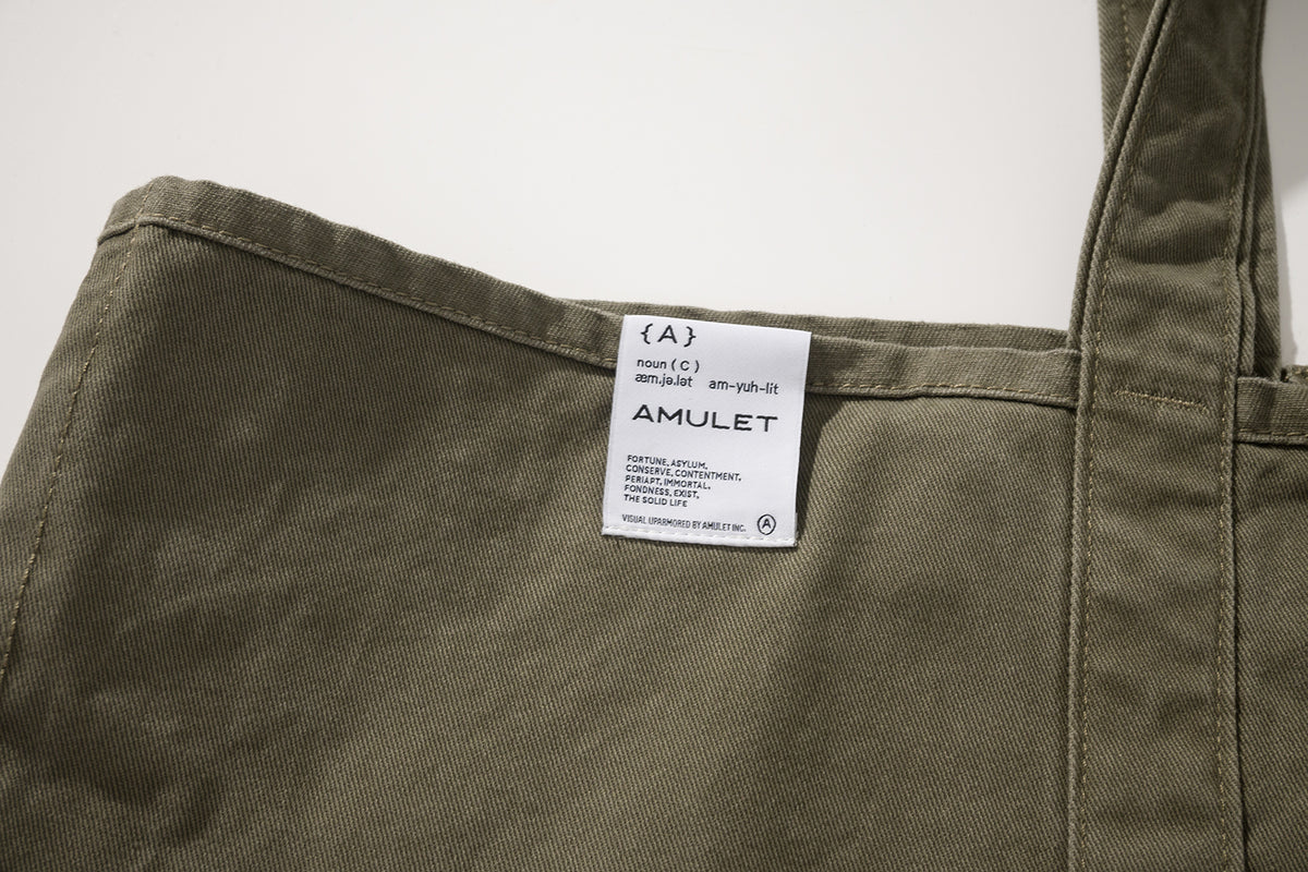 AMULET WASHED TOTE BAG / BROWN