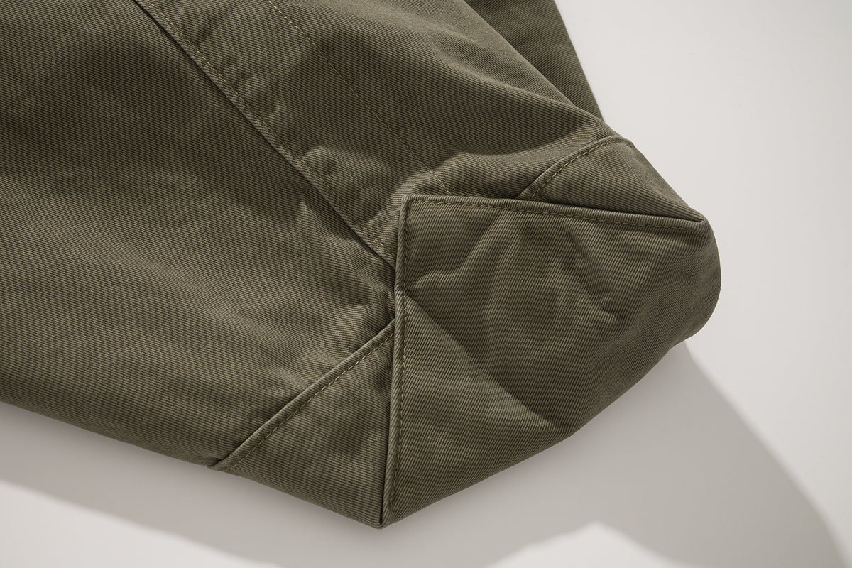 AMULET WASHED TOTE BAG / OLIVE