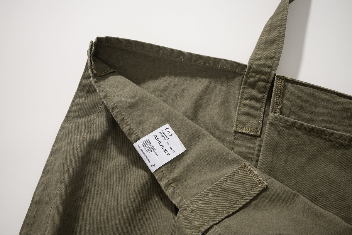 AMULET WASHED TOTE BAG / OLIVE