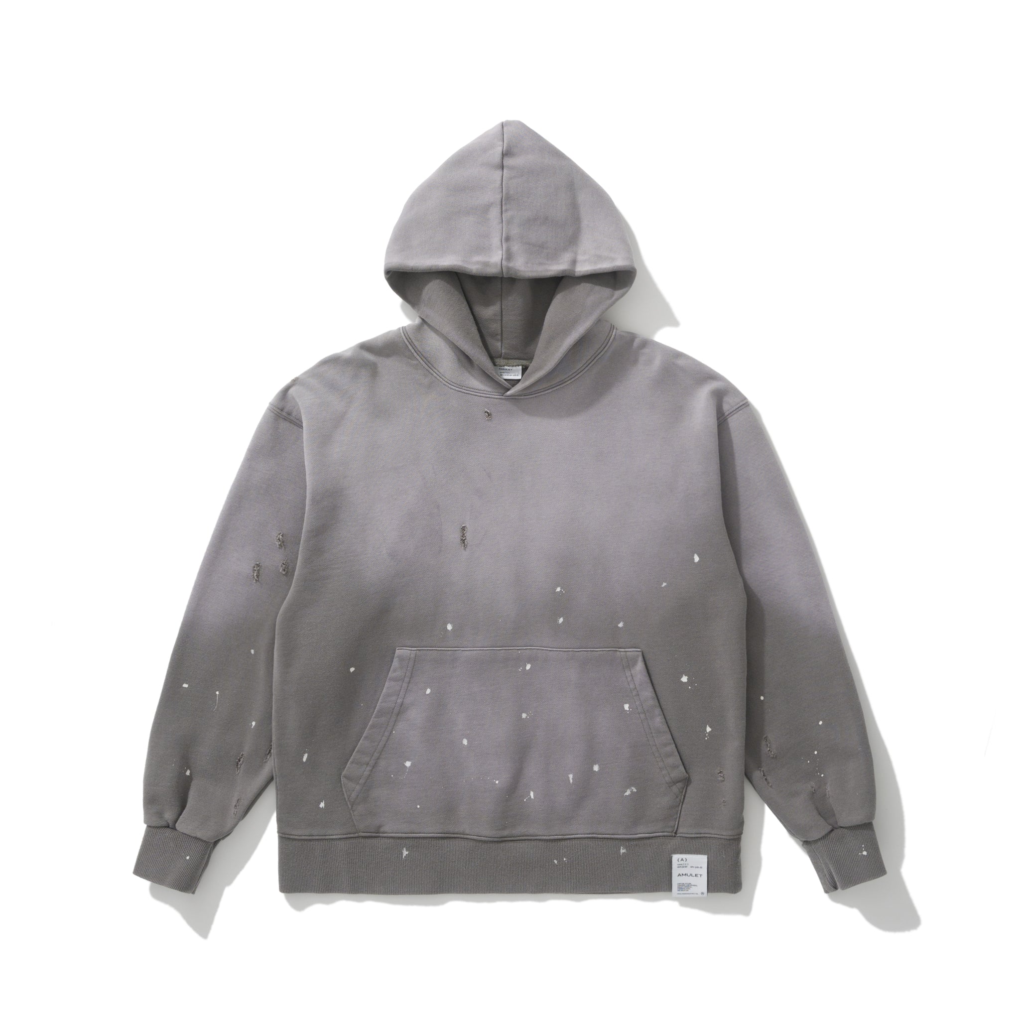 AMULET HEAVY WASHED HOODIE LT GREY