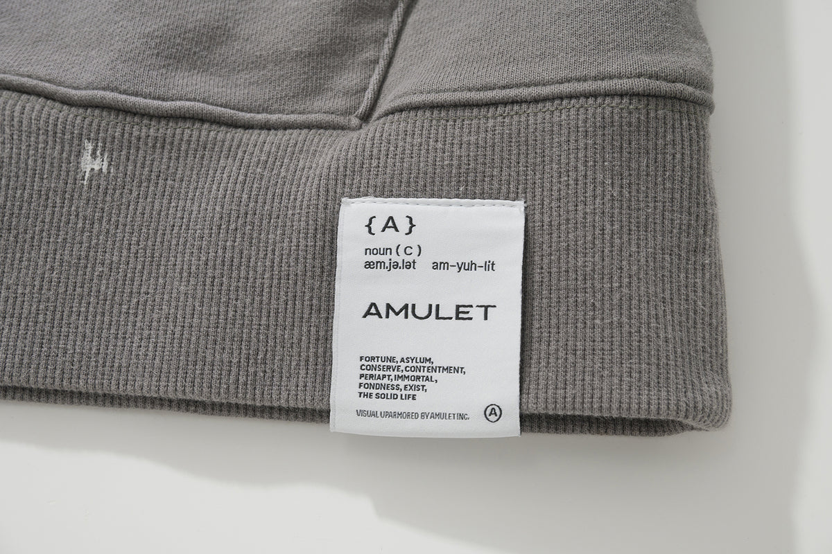 AMULET HEAVY WASHED HOODIE LT GREY