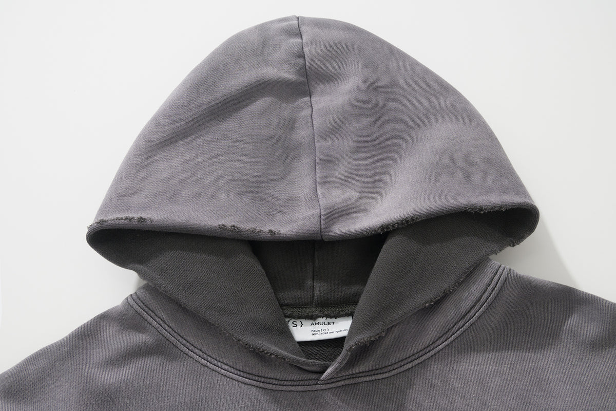AMULET HEAVY WASHED HOODIE GREY