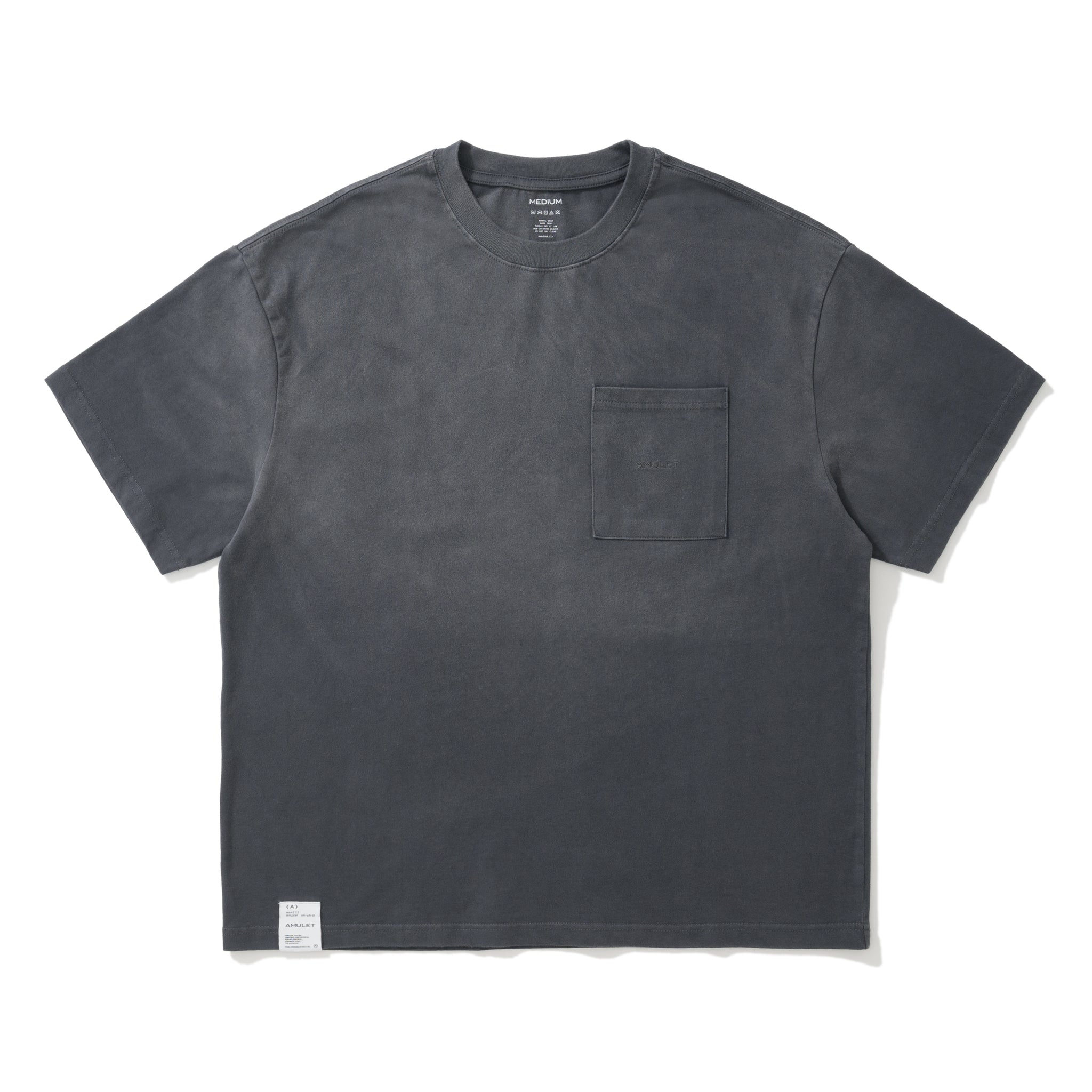 AMULET DIRTY WASHED POCKET TEE BLACK