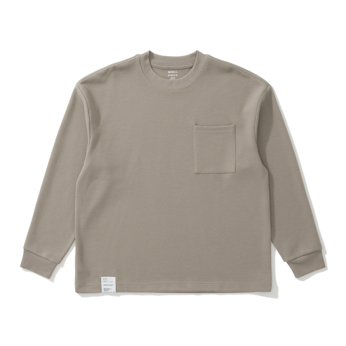 AMULET WAFFLE POCKET TEE LS BEIGE