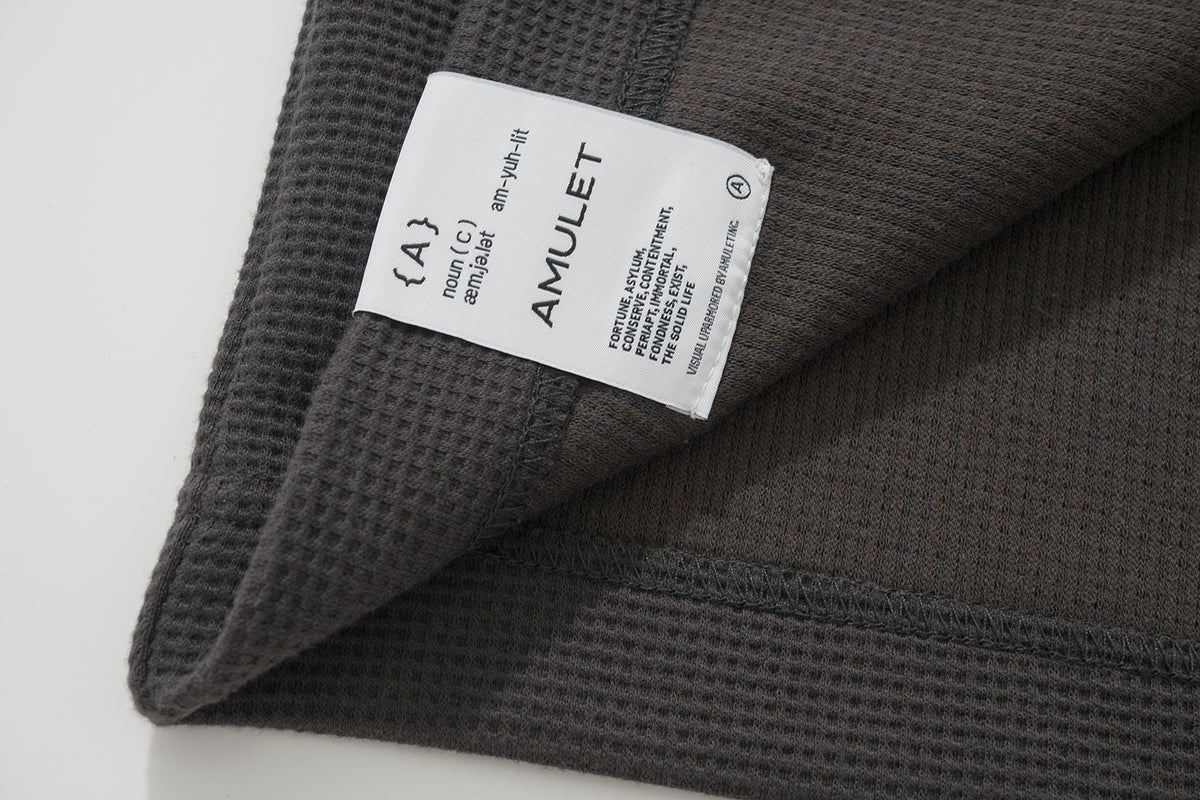 AMULET WAFFLE POCKET TEE LS BEIGE