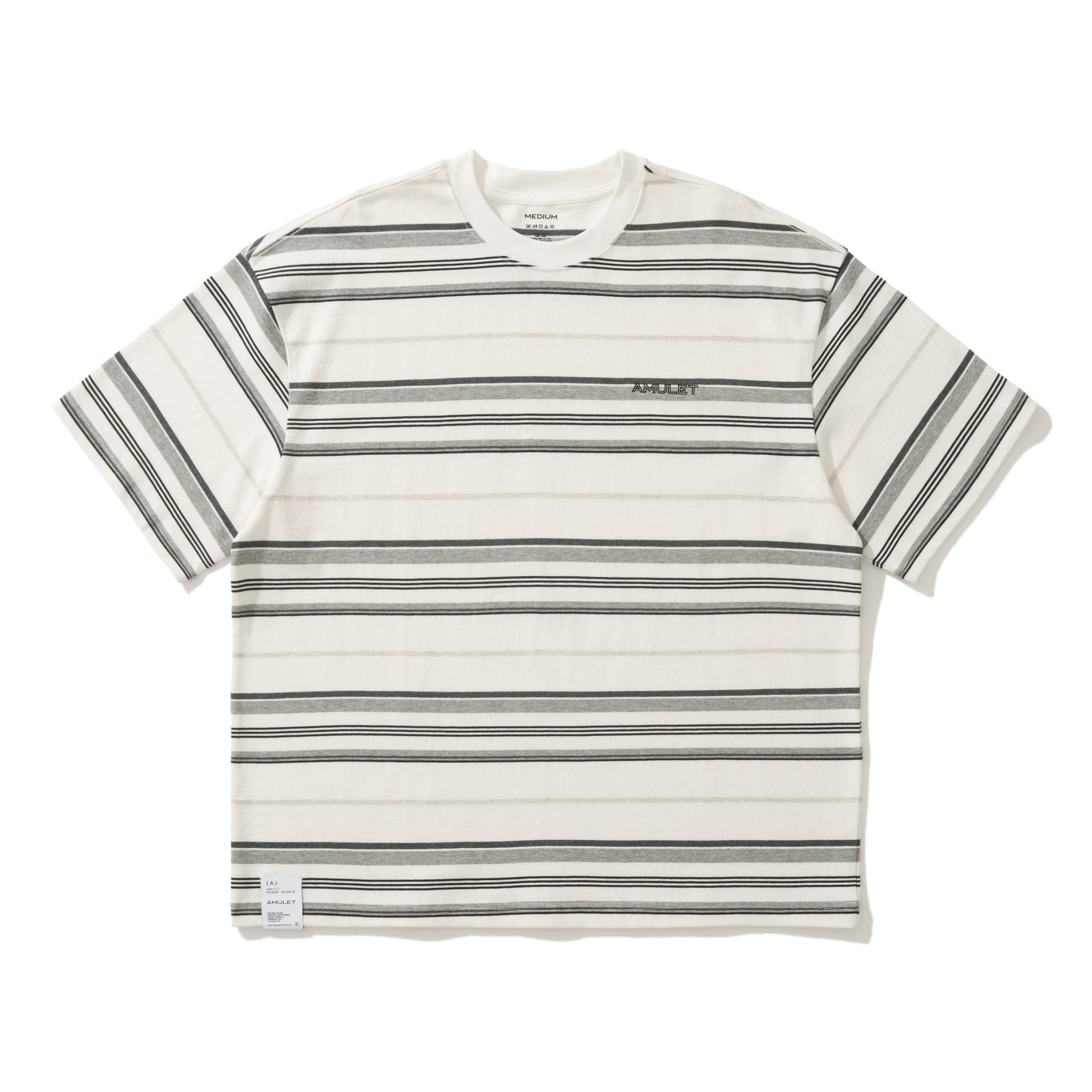 AMULET LOGO STRIPE TEE/ WHITE