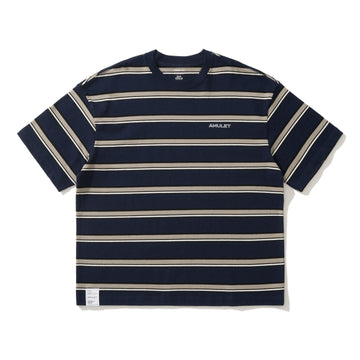 AMULET LOGO STRIPE TEE/ NAVY