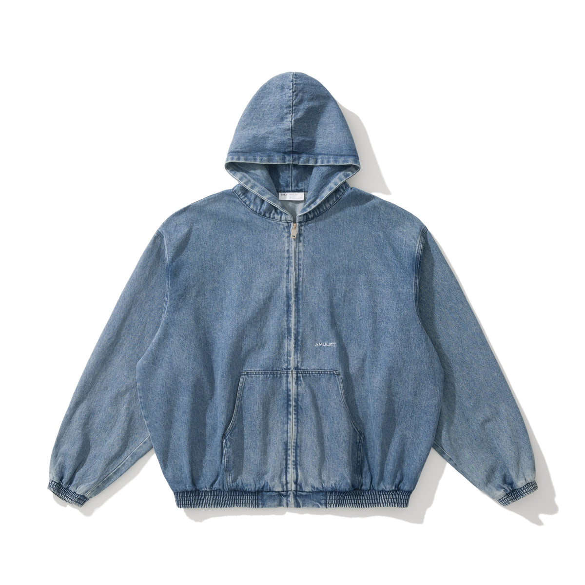 AMULEL ZIP UP JACKET WASHED LIGHT DENIM