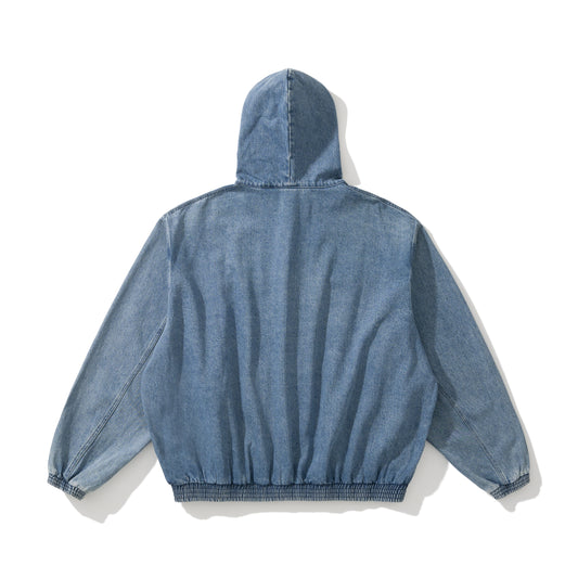 AMULEL ZIP UP JACKET WASHED LIGHT DENIM