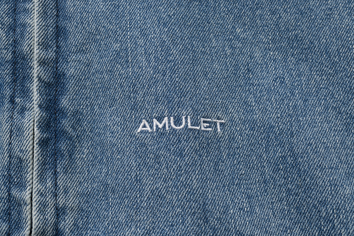 AMULEL ZIP UP JACKET WASHED LIGHT DENIM