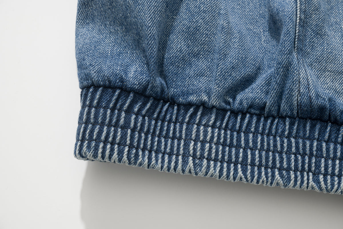 AMULEL ZIP UP JACKET WASHED LIGHT DENIM