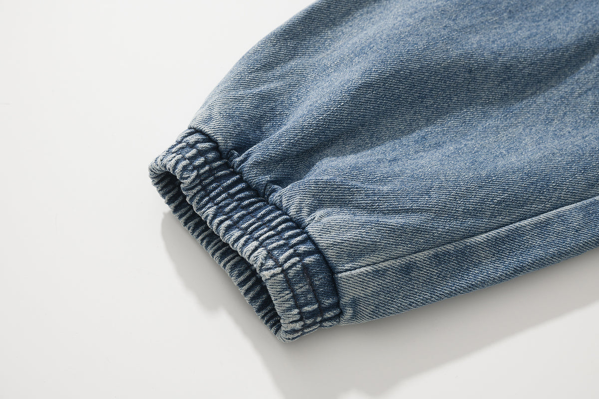 AMULEL ZIP UP JACKET WASHED LIGHT DENIM