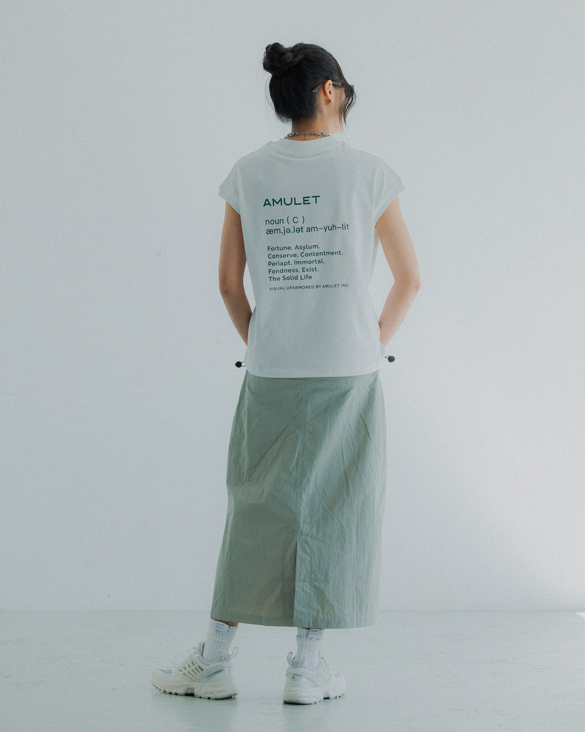 AMULET LAYER POCKET SKIRT LT GREY