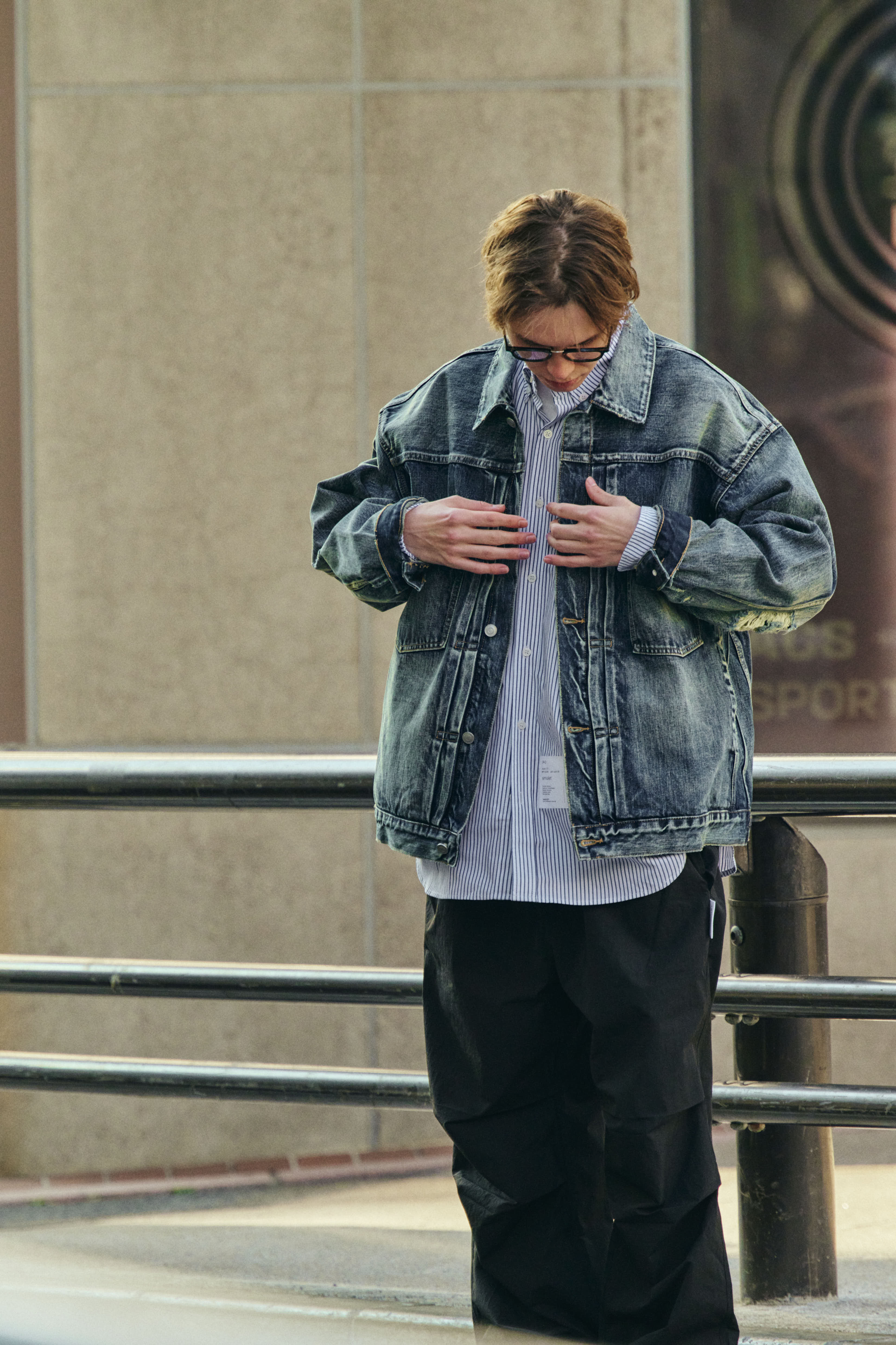 INHERE DAMAGED DENIM JACKET 14OZ INHERE DAMAGED DENIM JACKET 14OZ